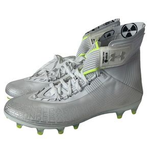 Under Armour Men's Highlight MC White/Silver Football Cleats Size 10 NWOB